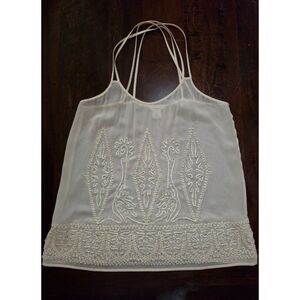 Club Monaco embroidered silk camisole tank top M
